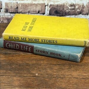 Vintage Story Books Set - Yellow and Blue Covers